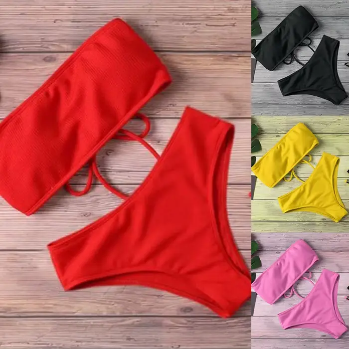 2024 nový Bikini s vysokým pásom bez ramienok Sexy