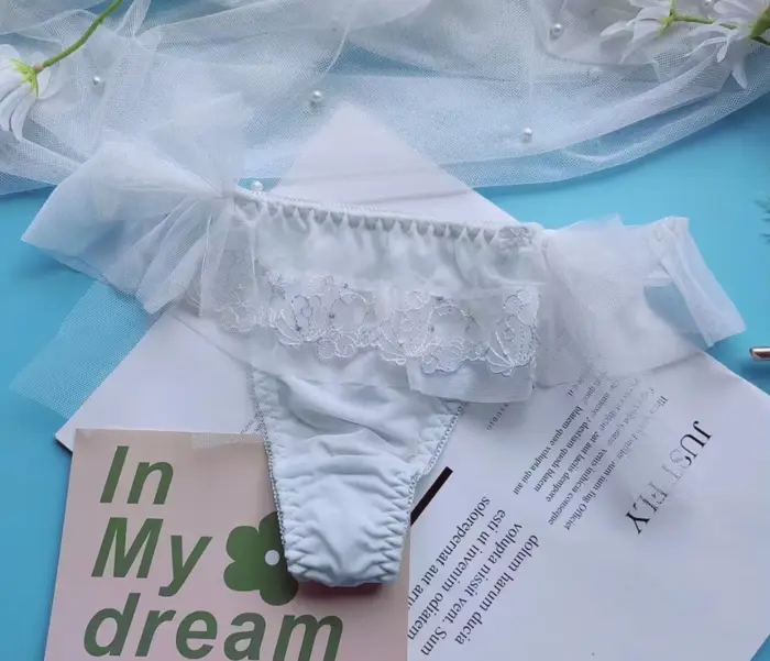 Vyšívané Čipka Ruffle Nohavičky, Roztomilé Tanga Nohavičky, spodná bielizeň, Lolita Kawaii, Princezná, M L Pacienti, 2024 Skutočné Fotografie, Nové, 100%