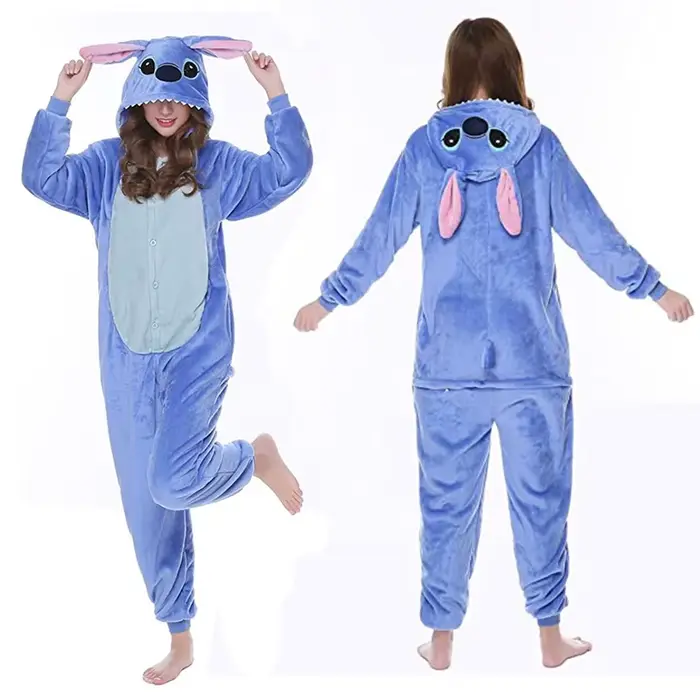 Lilo dot Cosplay Ženy obleky Kigurumi pyžamo roztomilé dot dieťa s kapucňou nočné oblečenie Halloween dospelí oblečenie