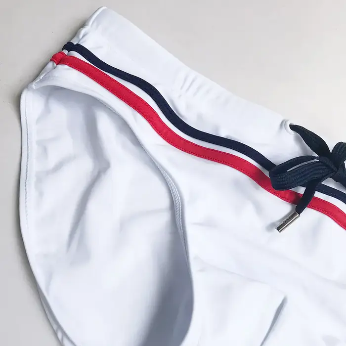 Marque homme slip de bain maillots de bain shorts troncs boxeurs rayures patchwork couleur taille ba