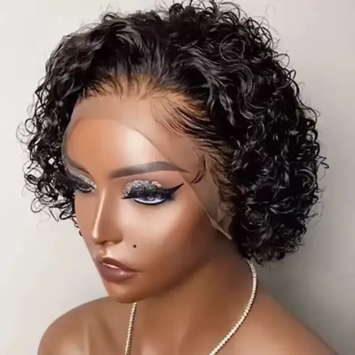Perruque Pixie Courte Cheveux Humains Brésiliens Bouclés Élégantes Occasions Spéciales Doralia