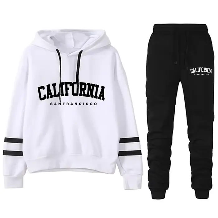 Kalifornia Women's Casual Pruhovaný Univerzálny Mikina s kapucňou alebo nohavice