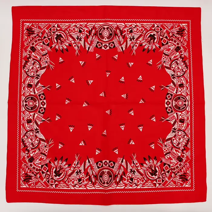 Nouveau Surdimensionné 70CM couleur rouge carré écharpe Style rétro imprimé coton Bandana chapeaux f