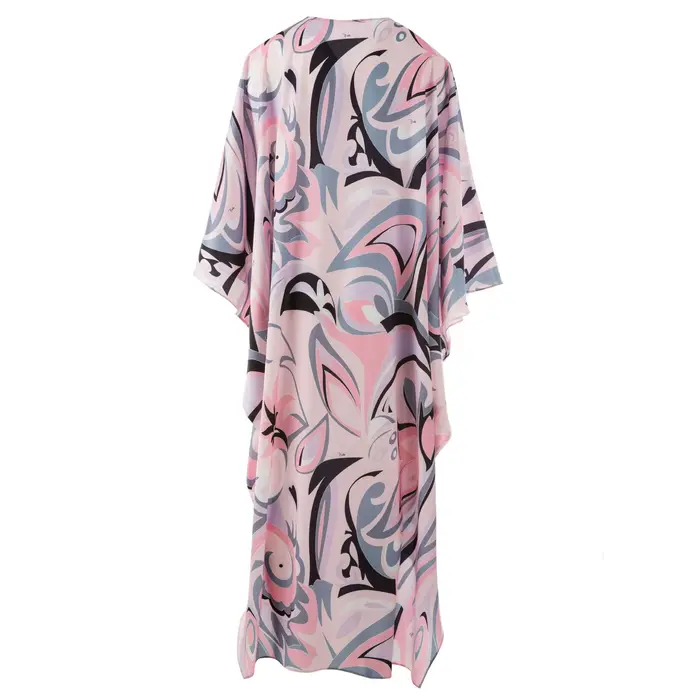 Luxusný dizajnérsky kaftan 2025 | Dlhé hodvábne oversized šaty na pláž pre ženy | Dovolenkové oblečenie