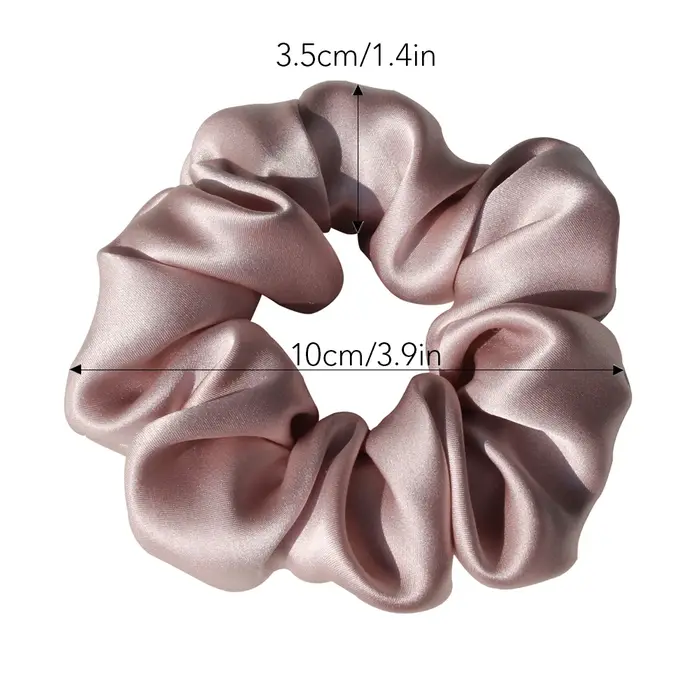 Grands chouchous en soie de mûrier Pure 100%, bandes en caoutchouc, attaches pour cheveux, élastique