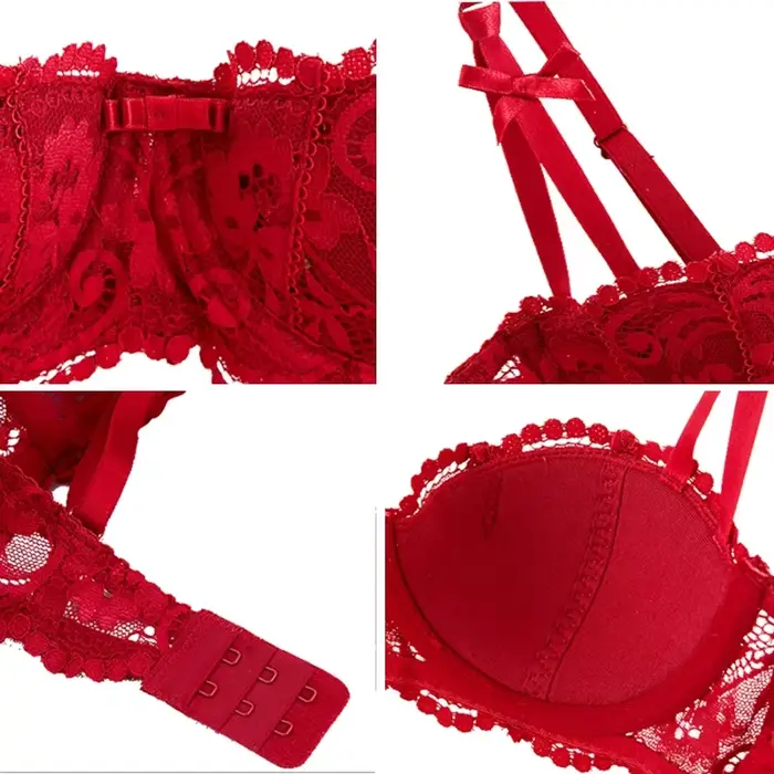 KUCLUT Veľkoplošná balconette podprsenka - spodná bielizeň Sexy Push-up bavlna pre ženy, pohodlná a nekonečná bezdrôtová podprsenka