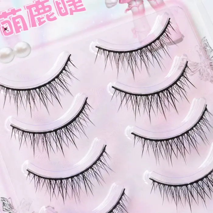 Bandes de faux cils bande complète tige dure bébé queue de poisson droite faux cils cils naturels po