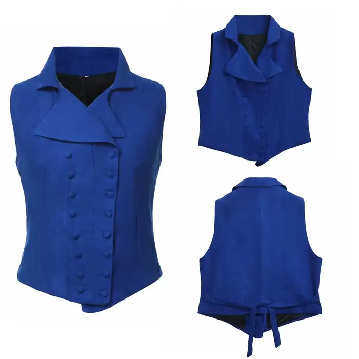 Viktoriánska dámska vesta, stredoveký renesančný štýl, V-neck, dvojradový, korzet