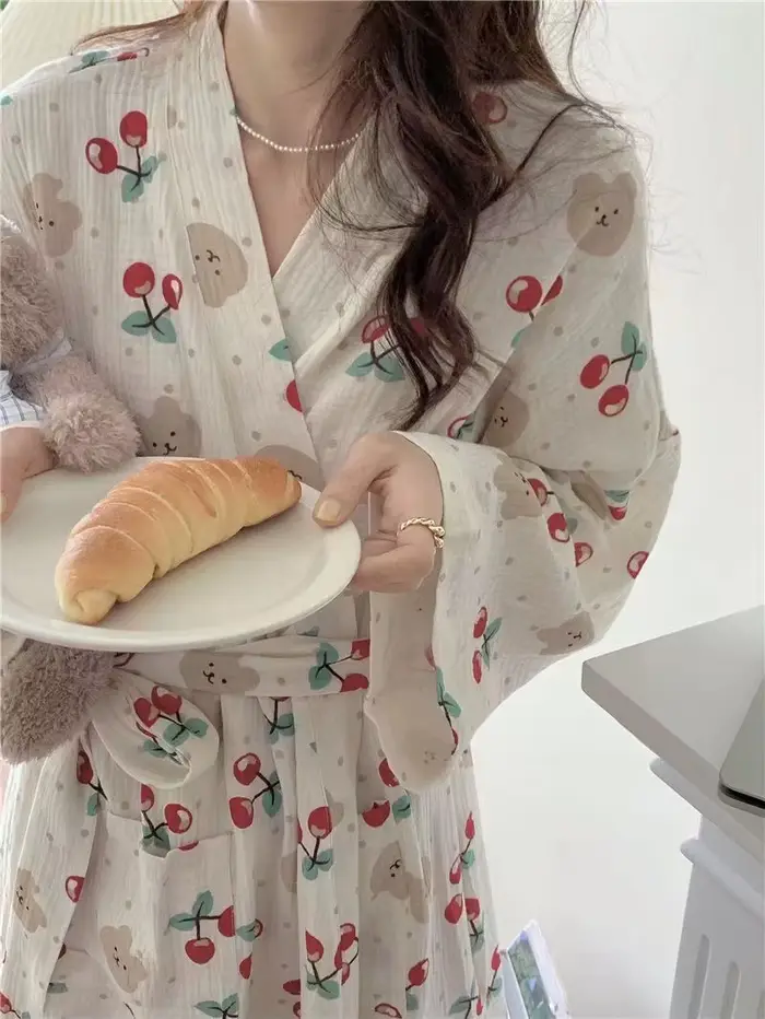 Nová dámska kimono róba s dlhým rukávom