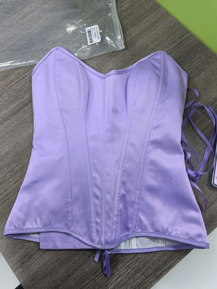 Fancy bustier korzet pre ženu, s šnúrkami, s veľrybami, v saténe, na svadbu, zoštíhľujúci pás, push-up efekt, na javisku