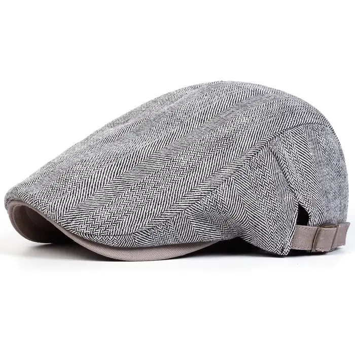 Casquettes de journal rétro à grille à chevrons pour hommes, chapeaux de peintre britannique, casque