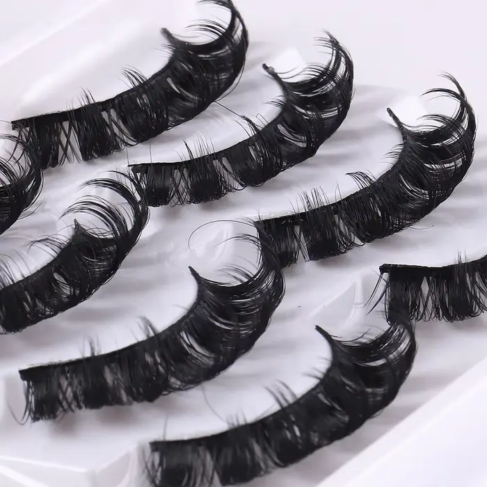 4 paires de cils à bande russe cils de vison moelleux faux cils 3D cils de Volume russe faux cils