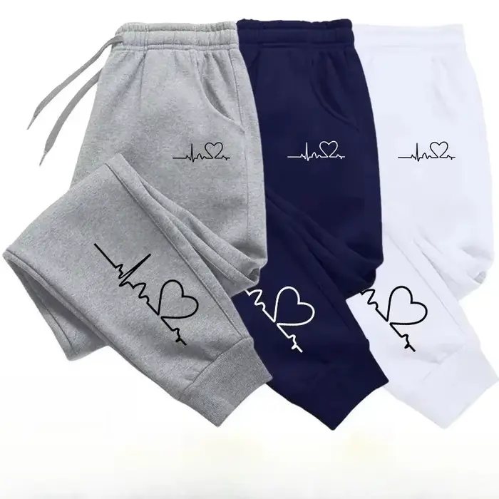 Pantalon de survêtement imprimé cœur pour femmes, pantalon de Fitness décontracté de haute qualité, 