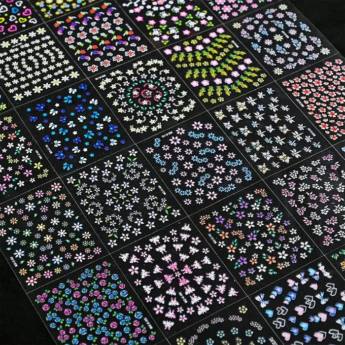 Autocollants pour ongles 3D, fleurs de cerisier, Rose, marguerite, 20/30/60/70/90 pièces, mignon, cœ