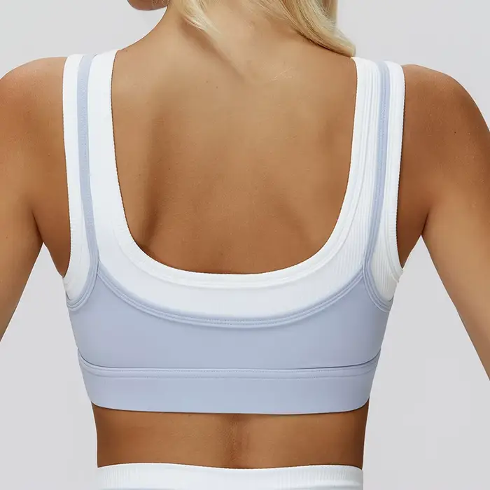 Dámska jóga podprsenka, priedušná športová podprsenka, dvojité popruhy, cvičebný vrchol, proti potu, fitness top, push up, beh
