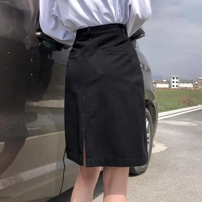 Džínsová vintage sukňa pre ženy
