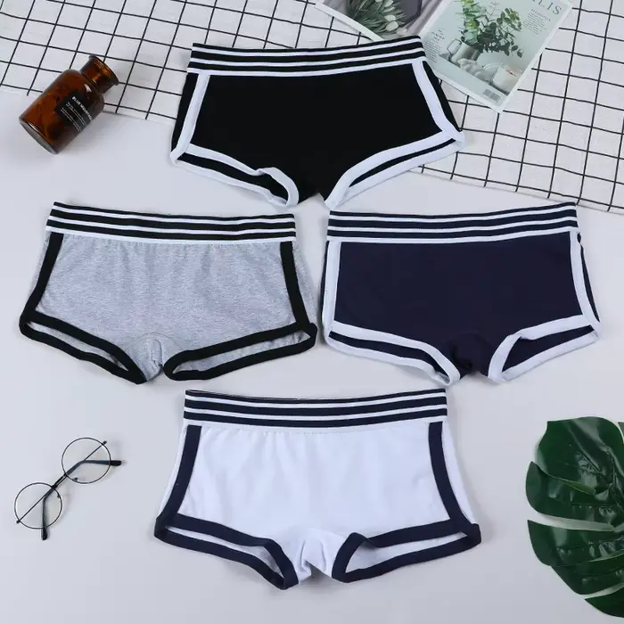 Culottes boxer boyshort taille basse pour femmes confortables et respirantes culottes sous-vetements sportifs coton elasthanne occasions spéciales ```