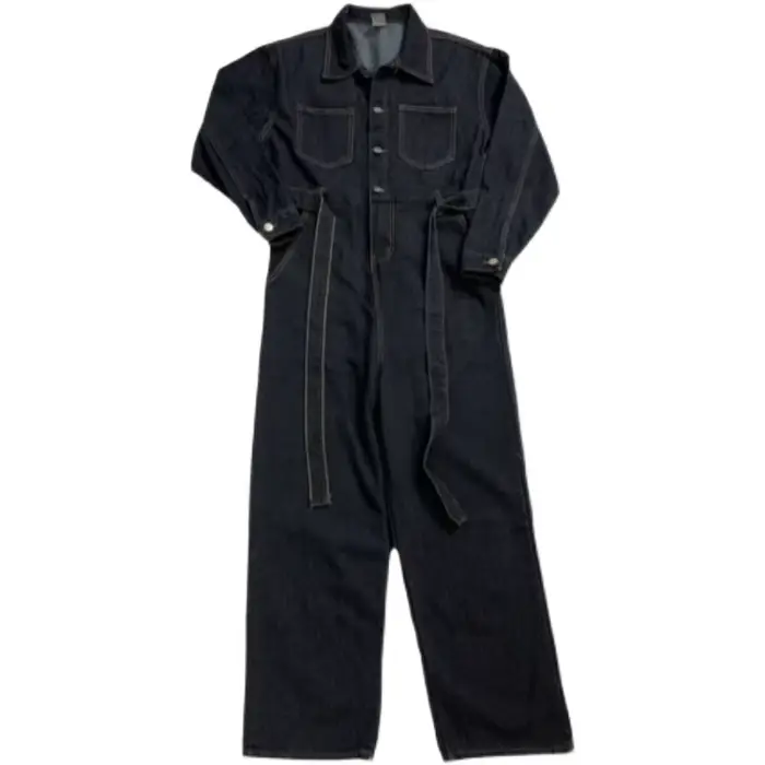 Combinaison en jean ample à taille élastique, couleur unie, style coréen, nouvelle collection printe