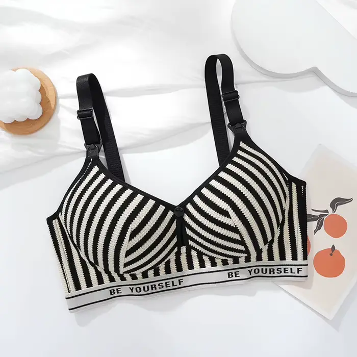 Nouveau soutien-gorge d'allaitement de maternité léger et respirant en pur coton froncé Anti-affaiss