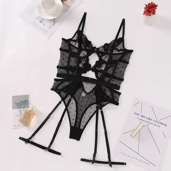 Mačací patchworkový overal z polyesteru a elastanu s kvetinovými vzormi pre špeciálne príležitosti pre ženy spodná bielizeň sexy elegantný intímny