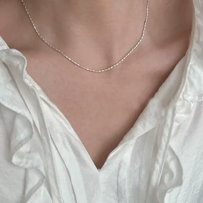 Collier en argent Sterling 925 avec perles géométriques simples, ras du cou, chaîne de clavicule bri
