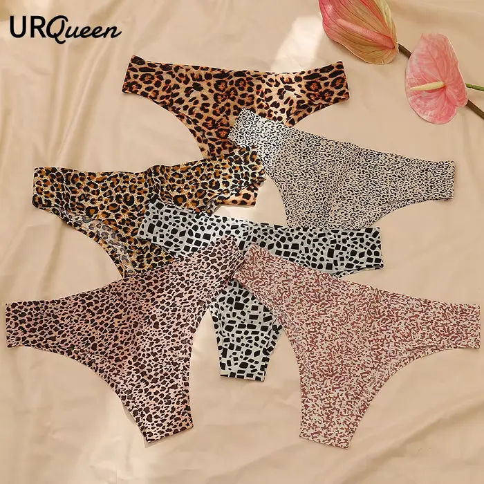 WarmSteps InDispensSexy-Bikini Tanga Leopard pre ženy, bezšvové spodné prádlo, priedušné bavlnené nohavičky, spodná bielizeň na Inseam