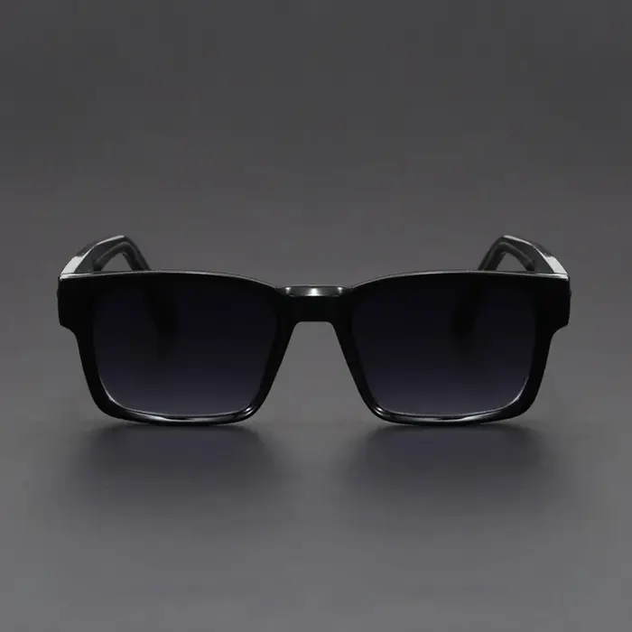 Lunettes de soleil anti-UV à monture carrée noire et imprimé léopard, style rétro et tendance, pour