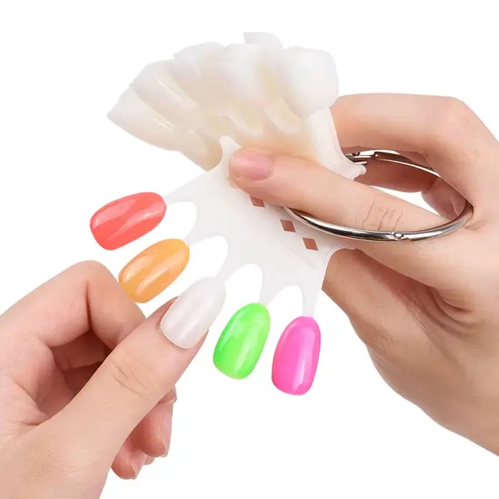 50 pointes carte de couleur faux ongles échantillon ventilateur Transparent blanc acrylique montrant