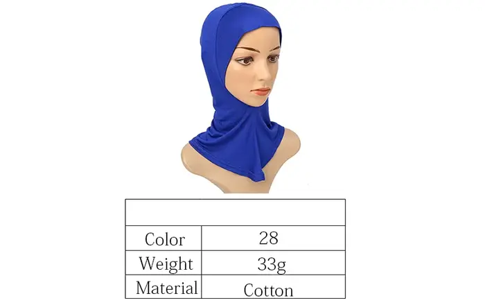 Vnútorná šatka s kapucňou Bonnet Hijab Turban Modal pružná plné zakrytie krku pre moslimské ženy Ninja