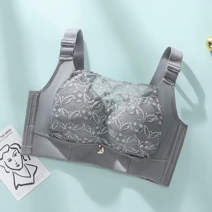 Soutien-gorge à couverture complète sans armatures pour femmes, soutien-gorge en dentelle non rembourré, soutiens-gorge en dentelle, soutien-gorge en V, coupe complète, solide, grande taille