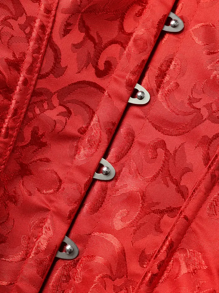 Červený jacquard korzetový top