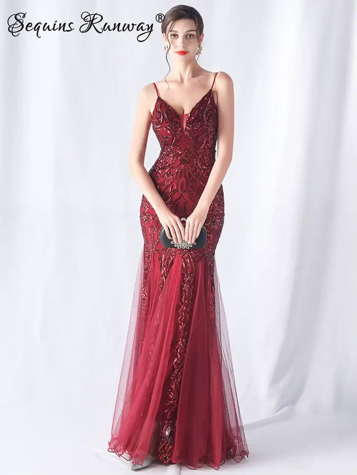 Robes de soirée longues élégantes et sexy pour femmes 2026, robes de fête d'anniversaire en maille p