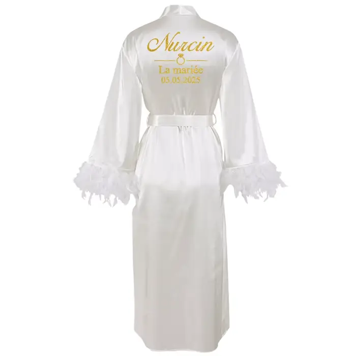 Peignoir personnalisé pour femmes, robe personnalisée avec nom et date, ajouter n'importe quel texte