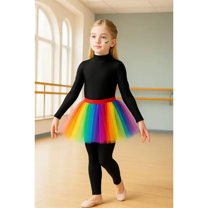 OVIGILY – čierny bodysuit s dlhým rukávom pre dievčatá, tanečný oblek s rolákom, baletný gymnastický trikot pre deti