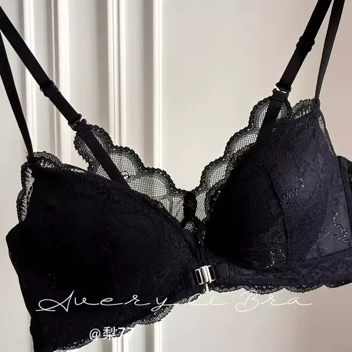 Push-up čelenka podprsenka pre ženy, predné uzavretie, pre malé prsia, v sexy francúzskej čipky, chrbát, anti-povislé, s bočným rovnanie, štýlové tričko