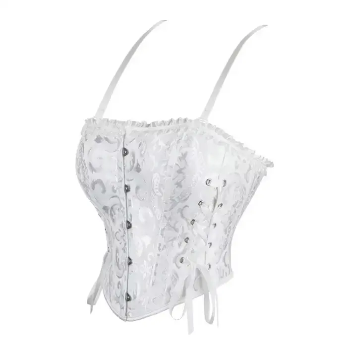 Bustier z polyesteru a elastanu s kvetinovou výšivkou pre ženy špeciálne príležitosti a elegantný každodenný štýl