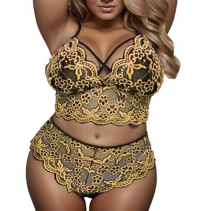 Sexy Dámske spodné prádlo Set WhooHoo v polyestere s nášivkami pre ženy Špeciálne príležitosti bezšvíkové Sexy spodná bielizeň s predným uzáverom a non-nastaviteľné popruhy