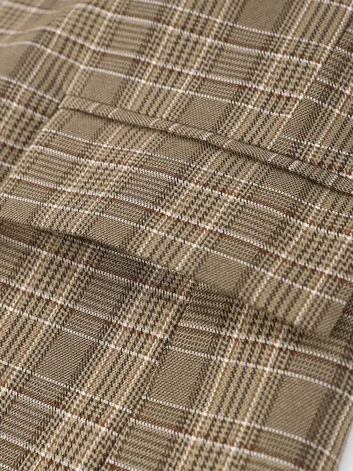 Nová vintage károvaná blazer pre ženy