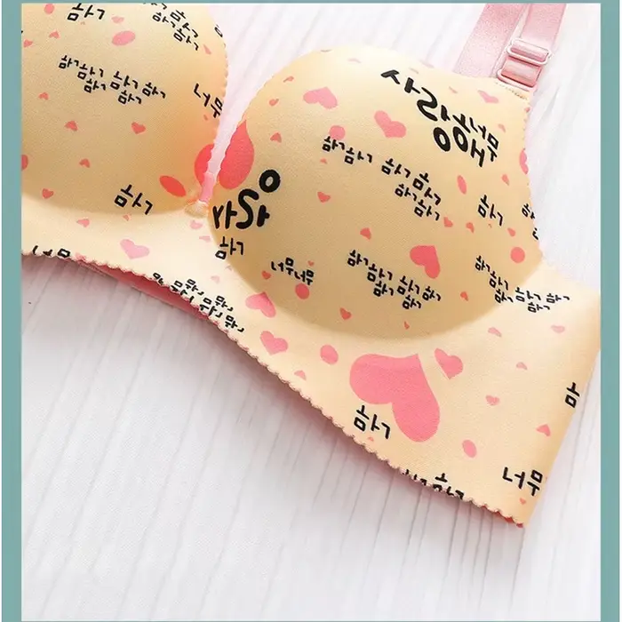 Retro kvetinová tlač push-up podprsenka pre malé prsia, optické, plesne pohár, bez oceľového krúžku, bezdrôtové synchronizácia podprsenka, študent, mäkké, bezšvíkové, dievčatá