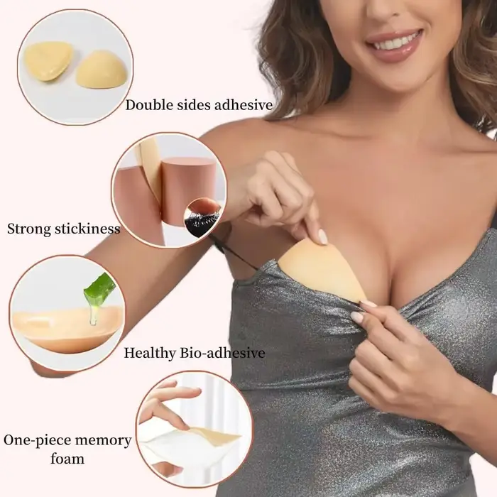 1 pár samolepiacich pevných push-up podprseniek s obojstrannou lepiacou vložkou