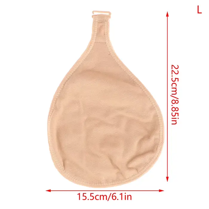 Étui de protection portable en coton doux et respirant pour prothèse mammaire, avec poche et crochet