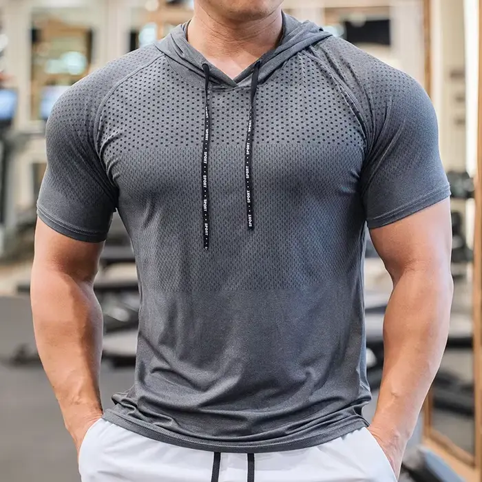 Pánske bežecké a fitness bunda pletené polyester krátke rukávy športové a spoločenské príležitosti