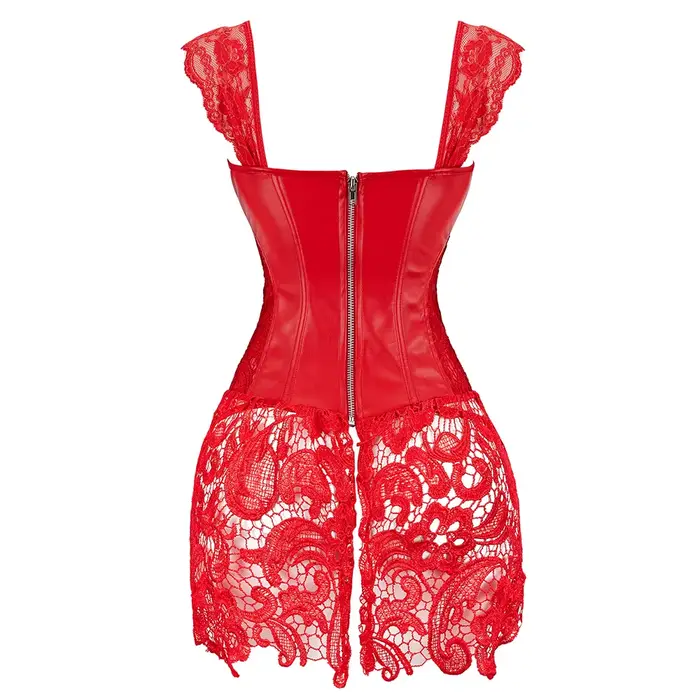 Sexy čipka korzet pre ženy, Faux kožené šaty, Punk, Bustier, Push Up, Gothic, Erotické spodná bielizeň, Veľká veľkosť