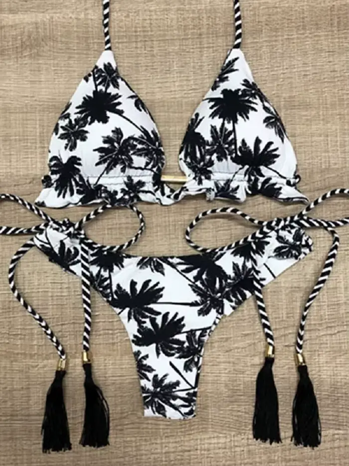 RUOTONGSEPT Sexy potlačené Bikini set pre ženy plavky bandeau dvojdielne brazílske