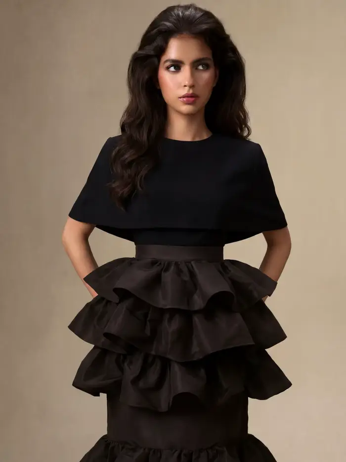 Nouvelle Arrivée Jupe Sirène Noire à Volants Superposés pour Femme Taille Haute 2026 Jupe Longue For