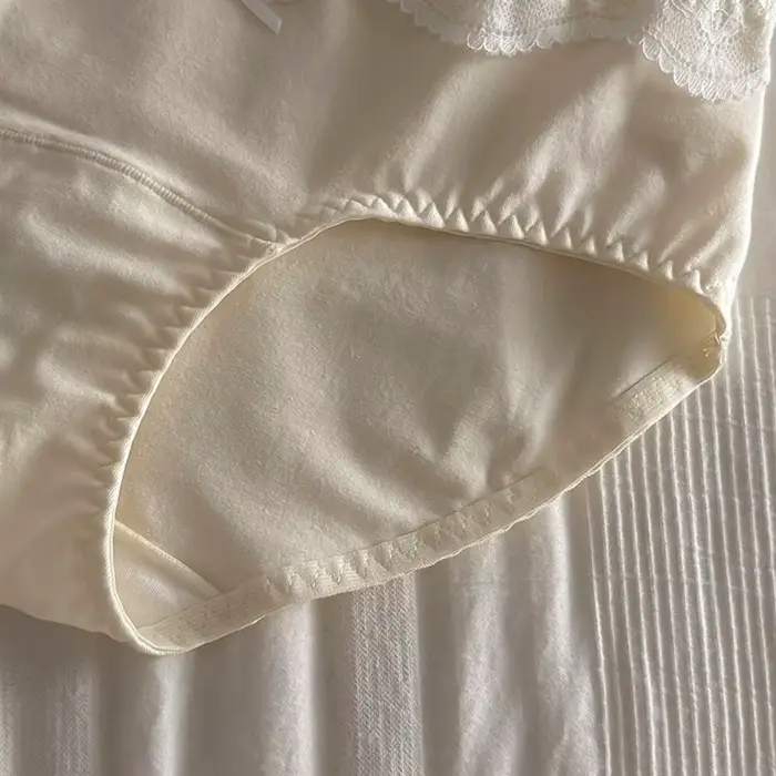 Bavlnené nohavičky s viazaním a čipkou, stredne vysoký pás, priehľadné, pre ženy, mäkké, bezšvíkové, kvetinové čipky, jar-leto