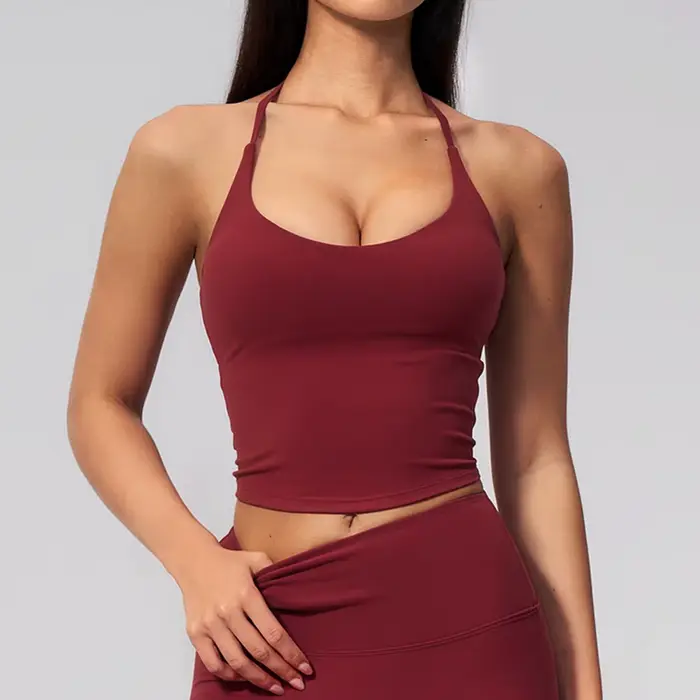 Dámska športová podprsenka na kravatu krk, chrbát, crop top štýl, sexy, pre fitness, telocvičňu a jogu