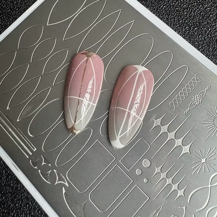 Kovové šablóny na nechty pre ženy, nástroje na nechty, nail art, súpravy na nechty, komplexné vzory nechtov, profesionálne manikúrne nástroje, darčeky pre začínajúcich umelcov