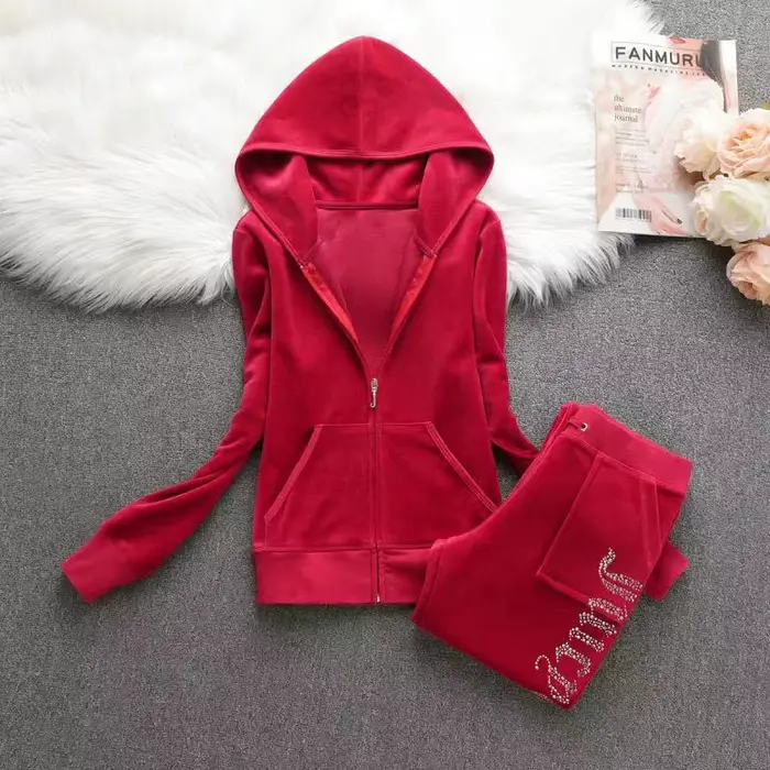 Ensemble de survêtement en velours uni pour femmes, automne-hiver 2025, sweat-shirt et pantalon pour