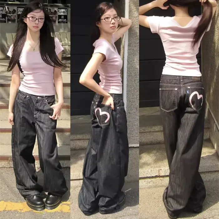 Džínsy Denim Y2K pre ženy